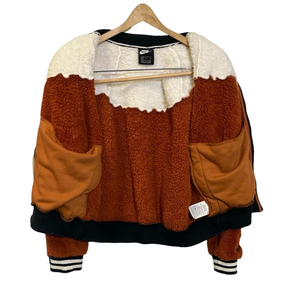 Women’s Nike Sherpa Super Soft Funky Bomber Teddy Jacket Size Medium - Picture 5 of 7